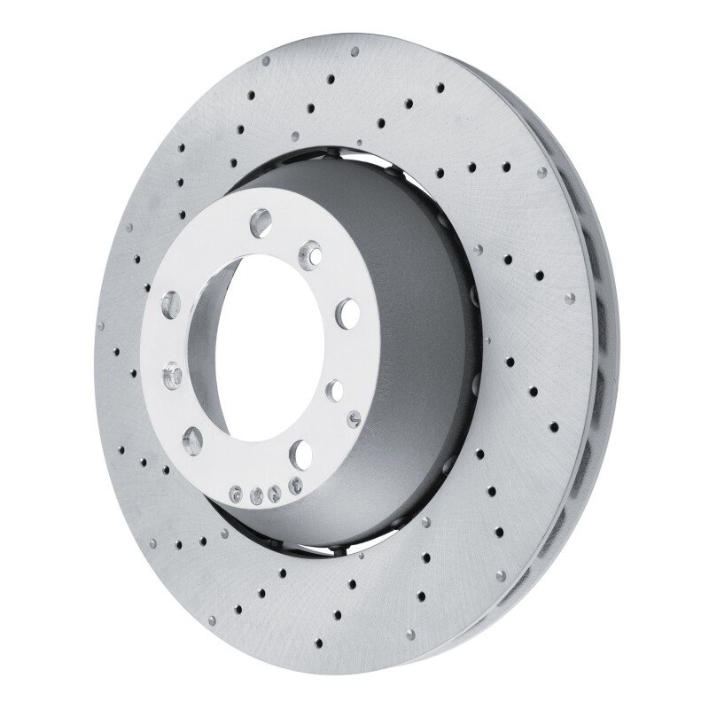 Porsche 911 Brake Rotor (1) - Rear Left - R1 Concepts - Drilled Carbon Alloy GeoMET - `10-`11